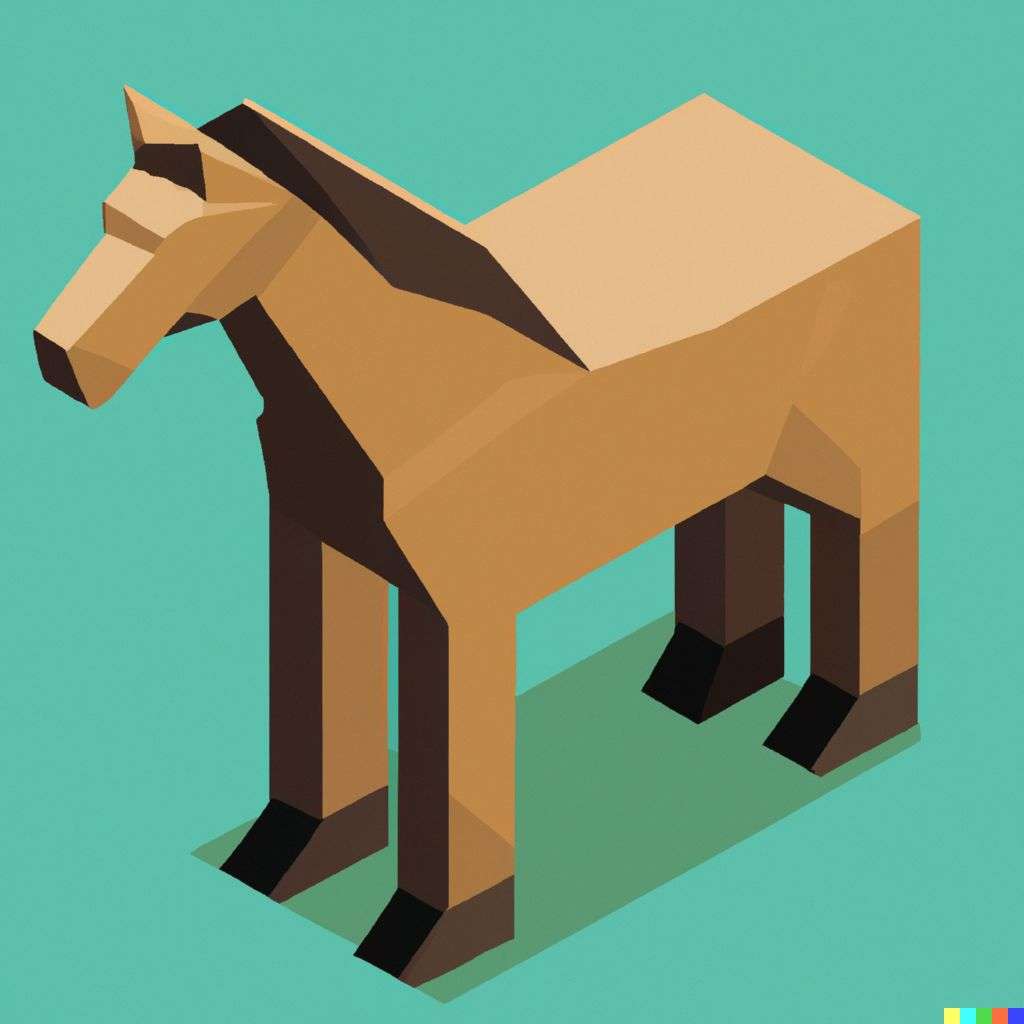 a horse, isometric art